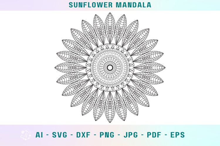 Sunflower mandala svg sunflower svg mandala for coloring