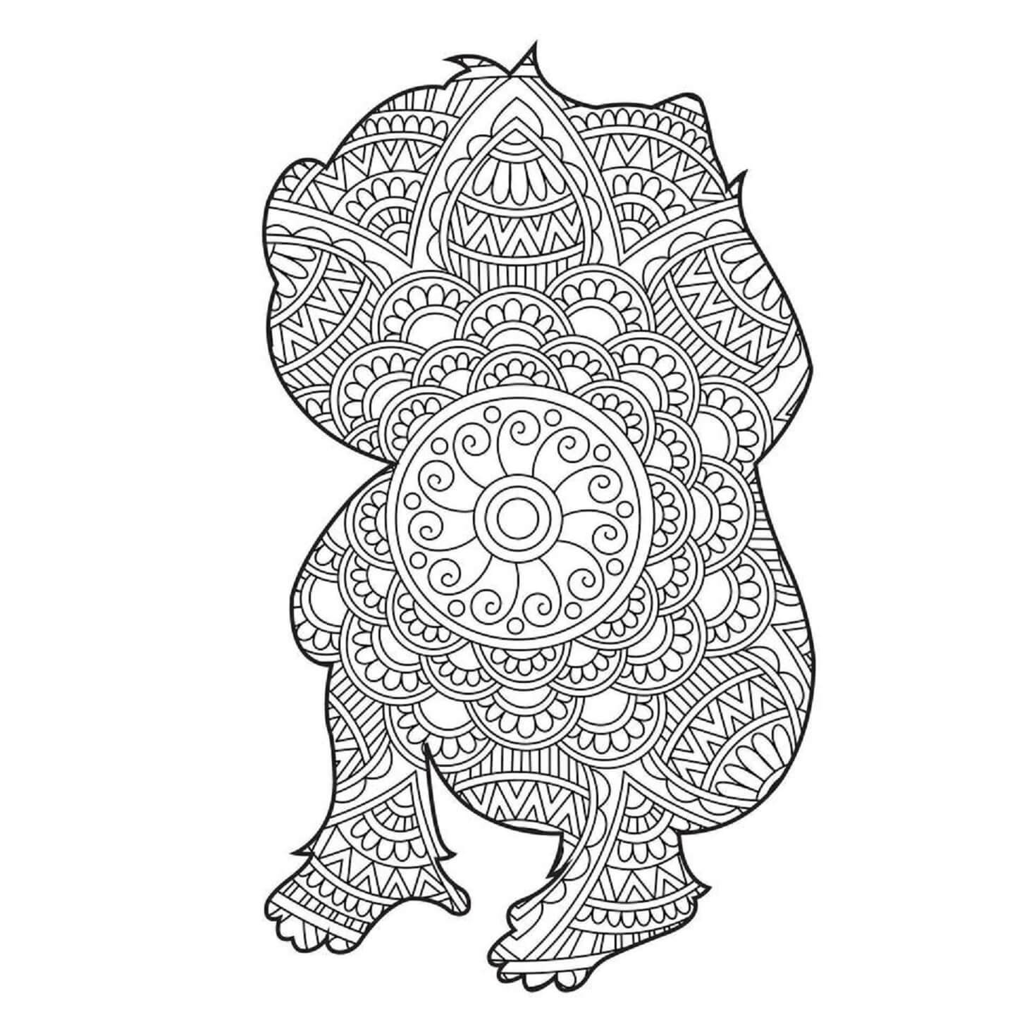 Awesome monkey mandala coloring page