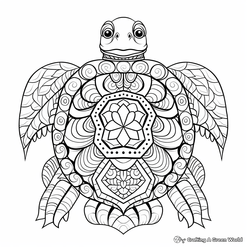 Turtle mandala coloring pages