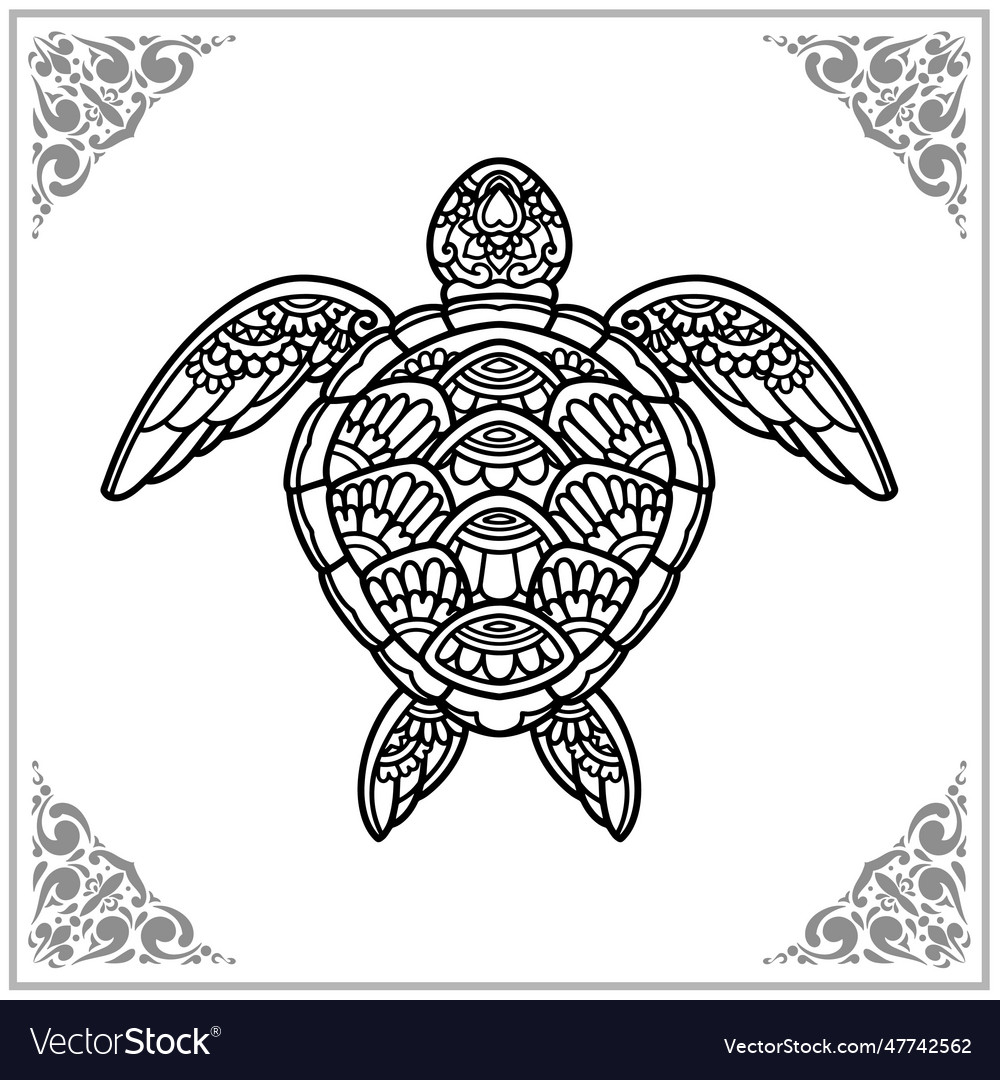 Sea turtle mandala vector images