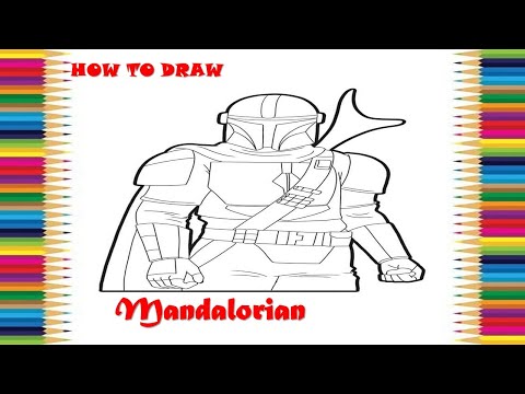 How to color the mandalorian from star wars coloring pages tutorial coloring page for kids