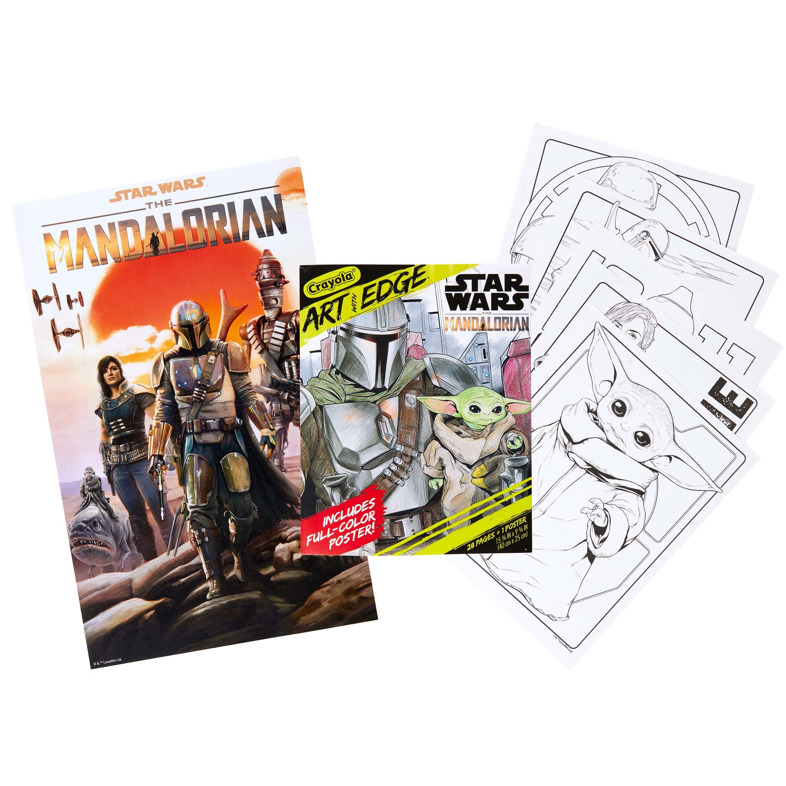 Star wars the mandalorian art with edge coloring book pages child unisex