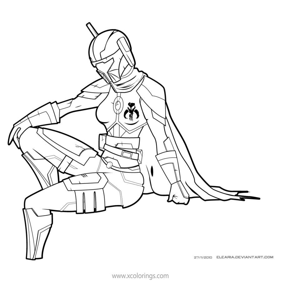 Mandalorian bo katan coloring pages wip by elearia