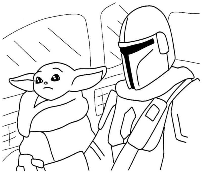 Baby yoda coloring pages
