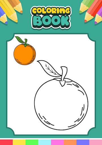 Premium vector coloring book for kids orange vector