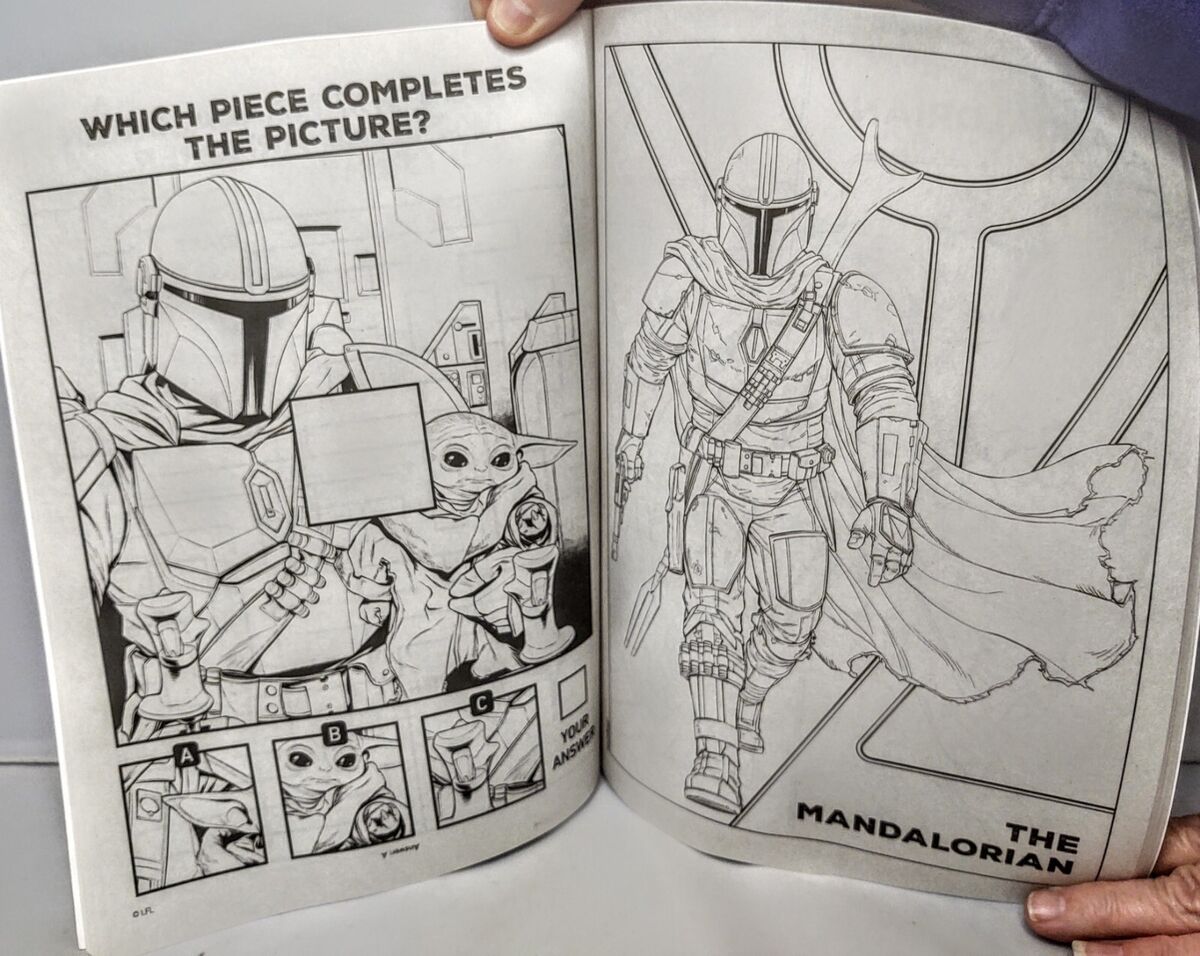 Disney colortivity star wars coloring book baby yoda mandalorian mando the child