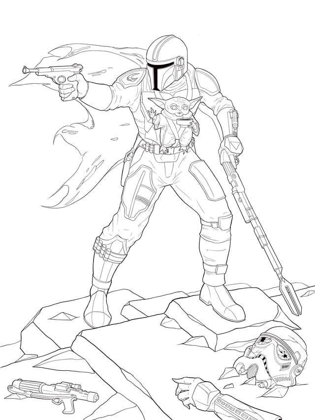Hours and layers later i have finished my mando art i have really been loving being able to love star wars again heres hope that the next star wars movies