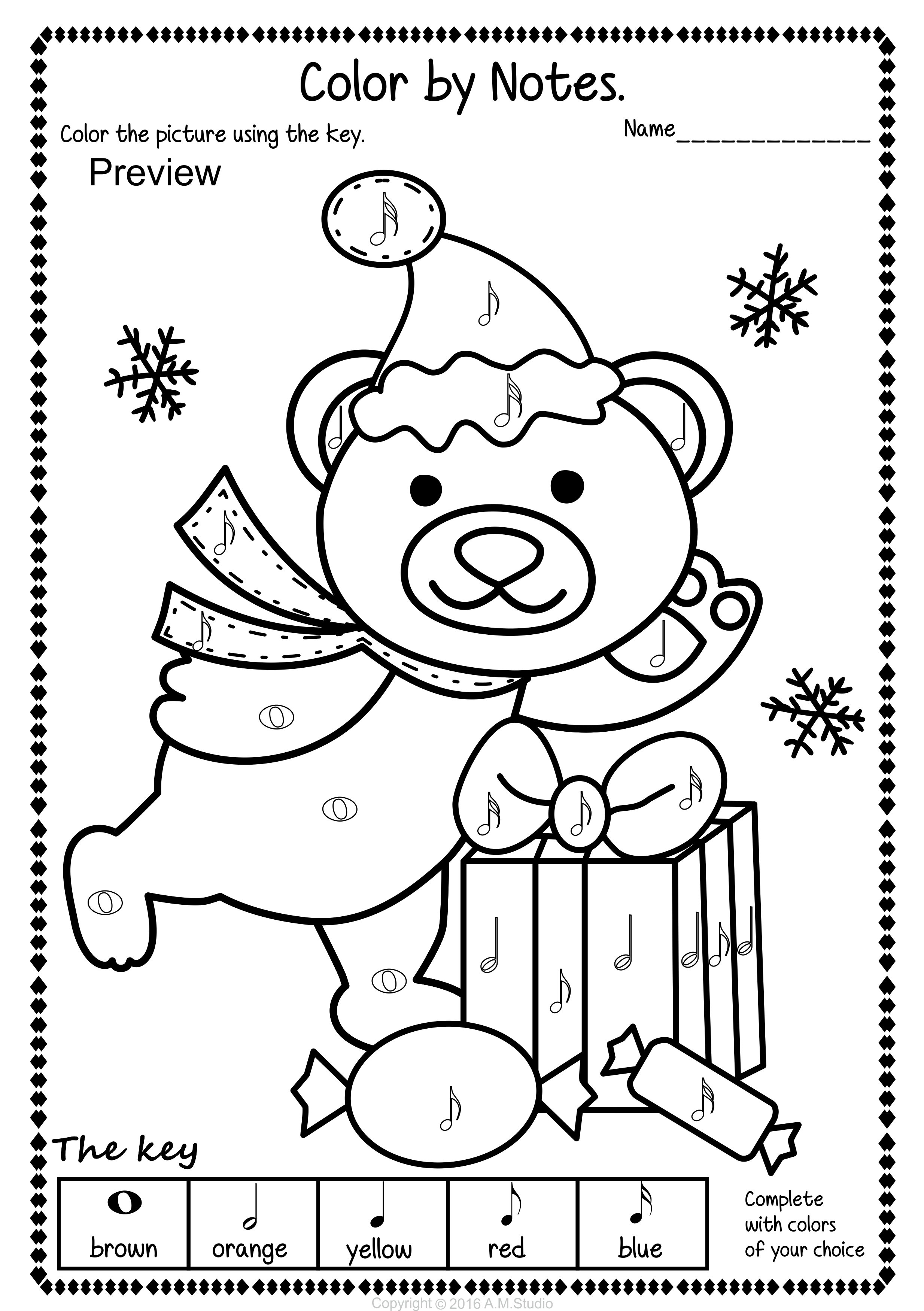 Christmas music coloring sheets pack color by notes rests symbols dynamics christmas music activities music coloring christmas music coloring