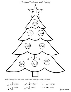 Christmas music math coloring sheet christmas tree by love of music studio