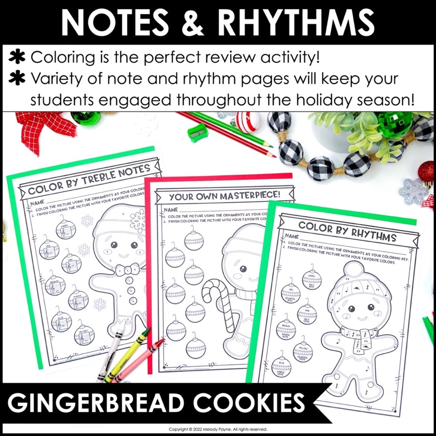 Christmas music worksheets bundle of activities for piano lessons music class