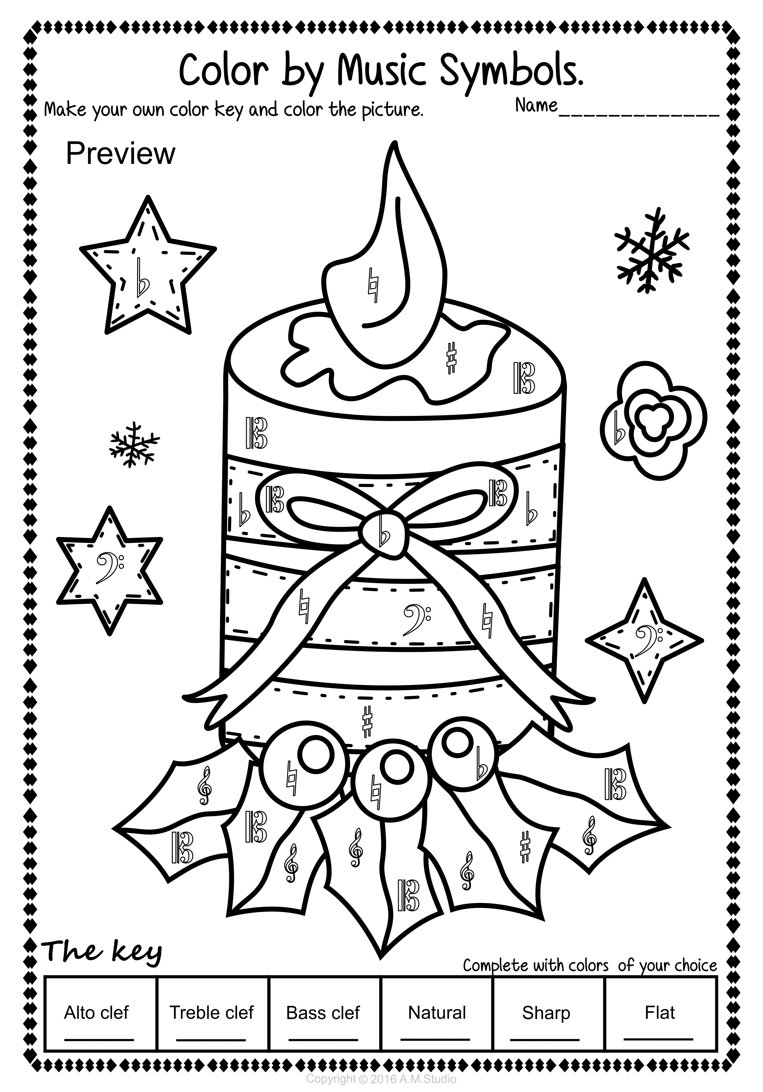 Christmas music coloring sheets pack color by notes rests symbols dynamics christmas music coloring christmas music coloring sheets christmas music activities