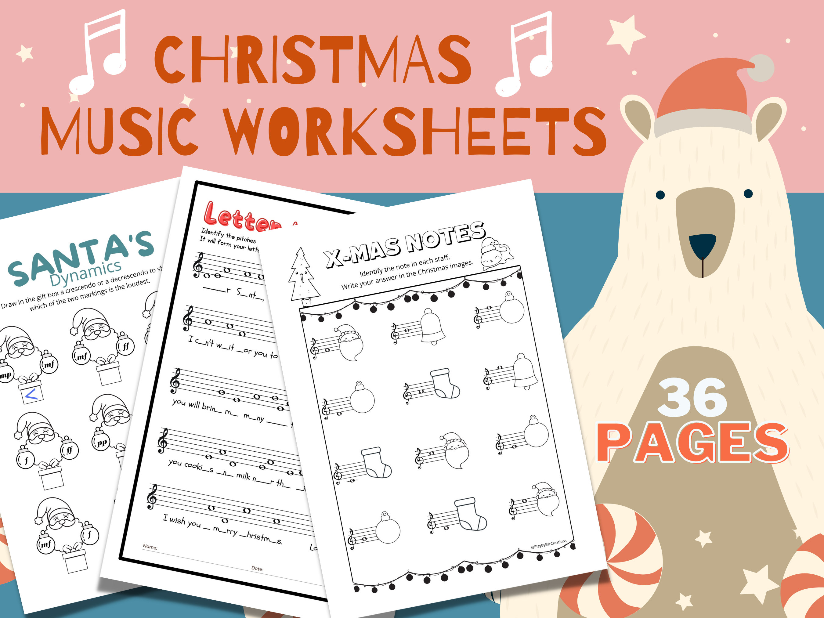 Christmas music worksheets printable instant download music theory kids music learning elementary music music lessons