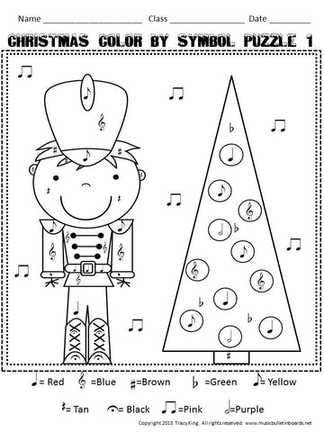 Christmas color by music symbol â the bulletin board lady