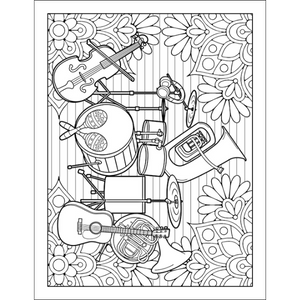I love music coloring book cool music themed coloring book for adults for relaxation and stress relief
