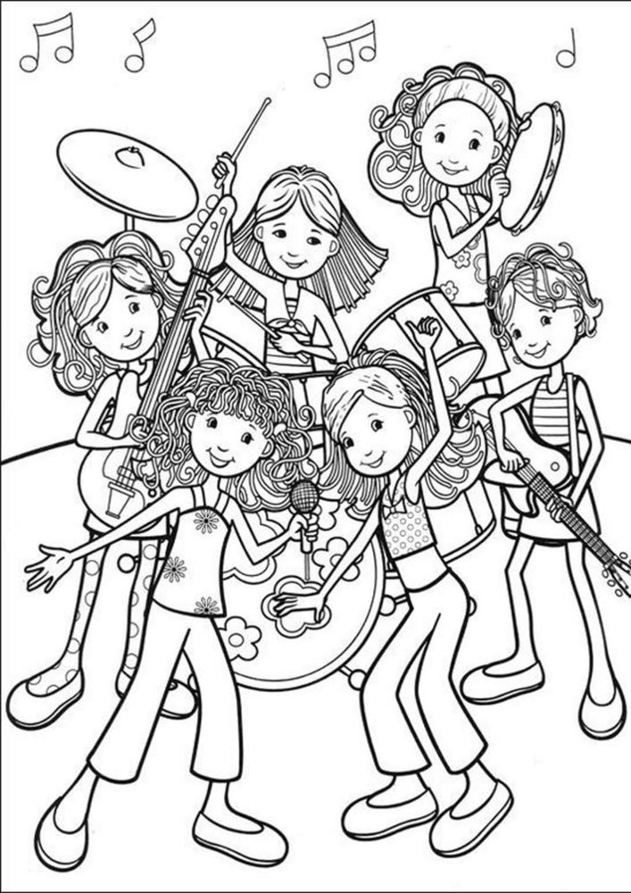 Free easy to print music coloring pages