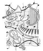 Anti stress coloring pages music