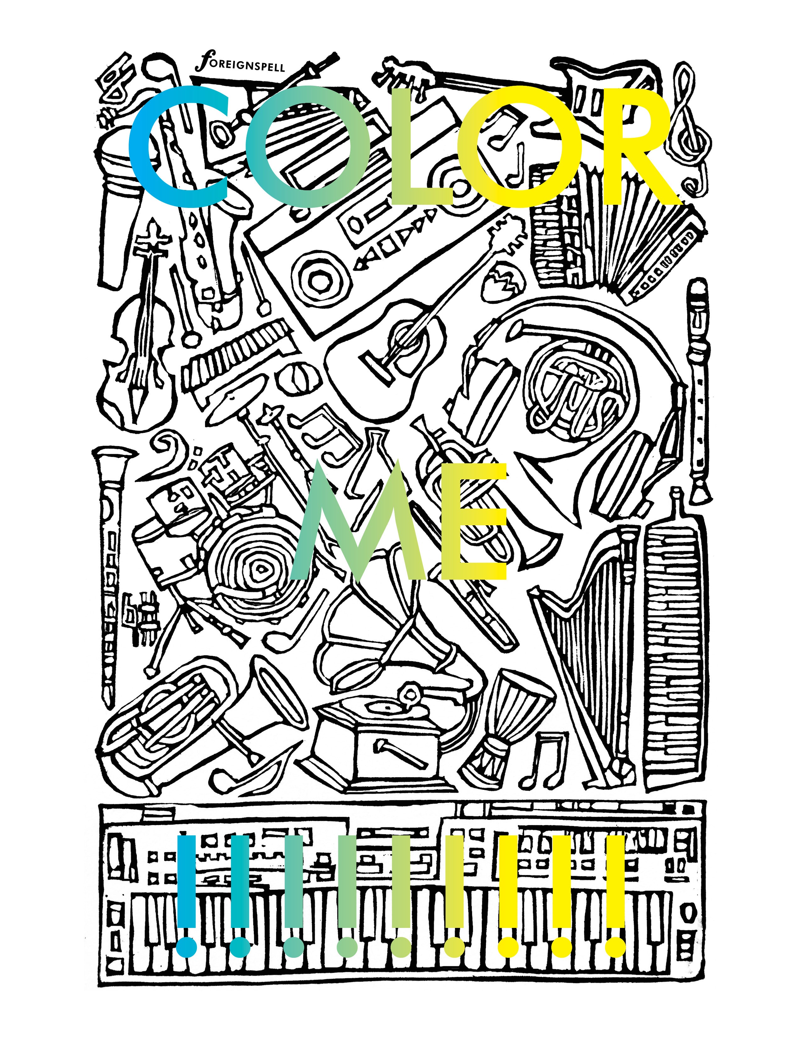 Music coloring page digital download â