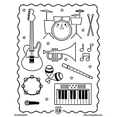 Kids musical instruments printable coloring page crate kids
