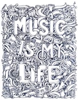 Anti stress coloring pages music