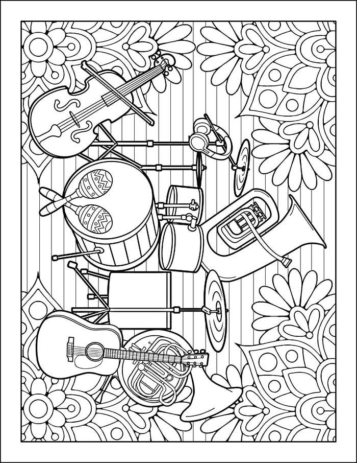 Give music to my ears adult coloring page designs by dfycontents