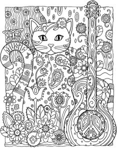 Music coloring pages for adults kids