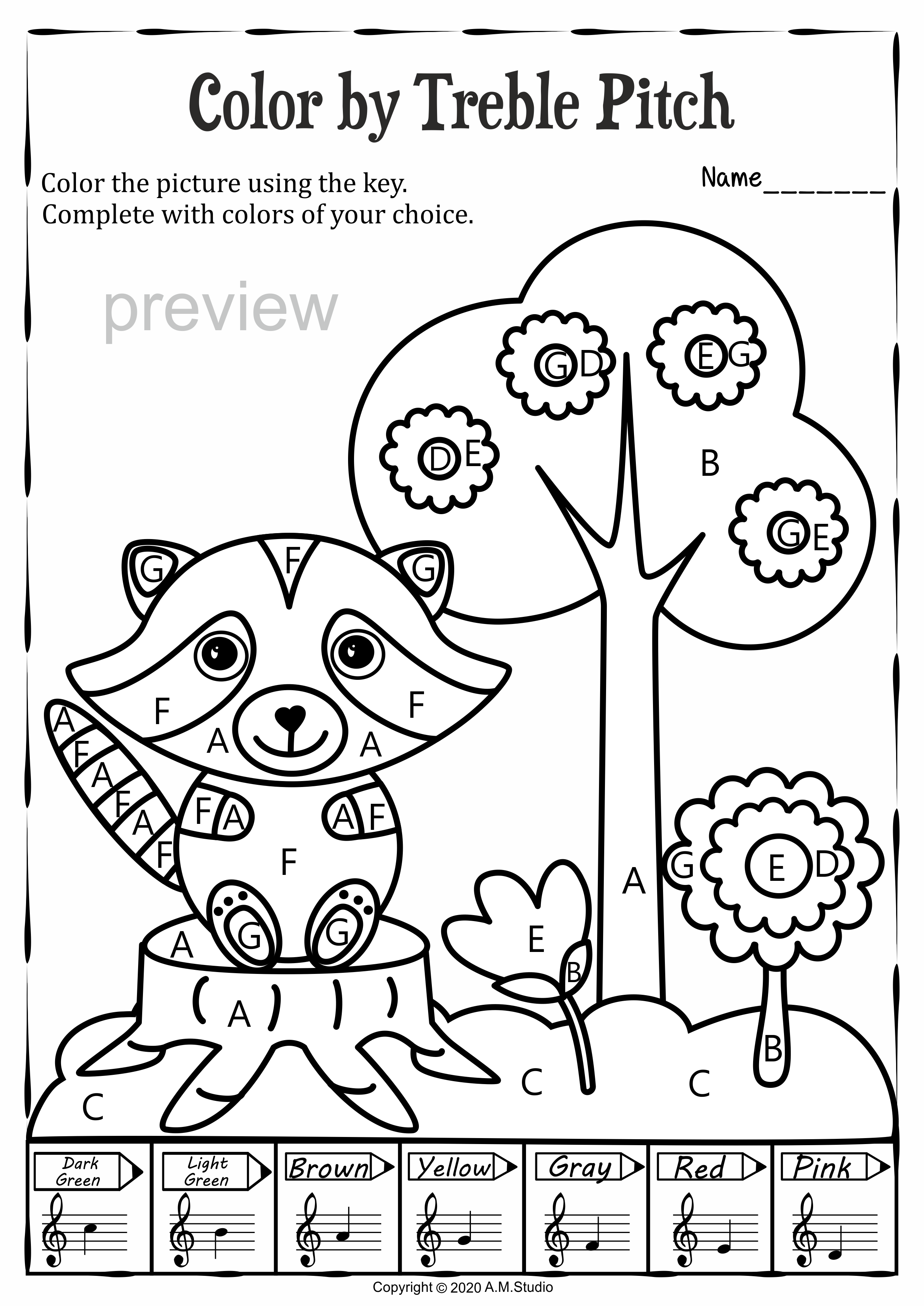 Enhancing elementary music lessons with music coloring pages