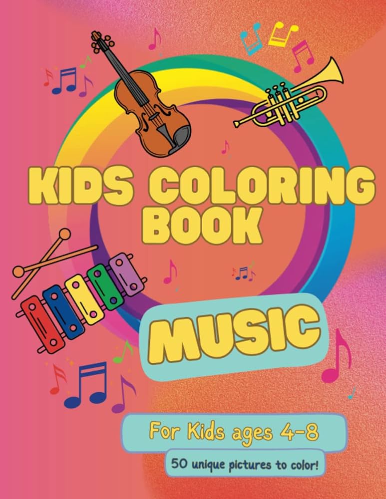 Music coloring book for kids age