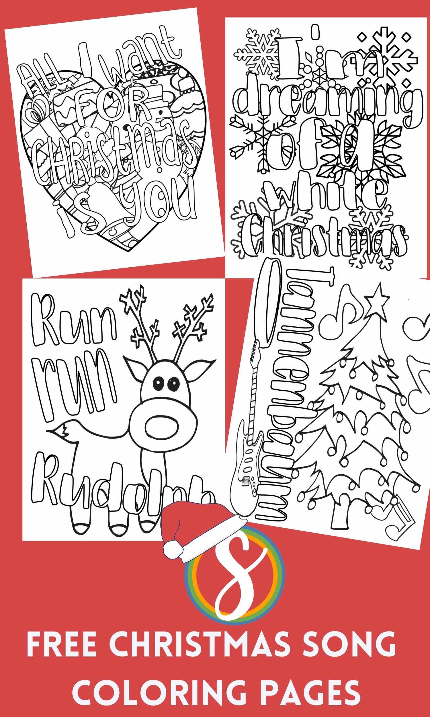 Free song lyrics christmas coloring pages â stevie doodles