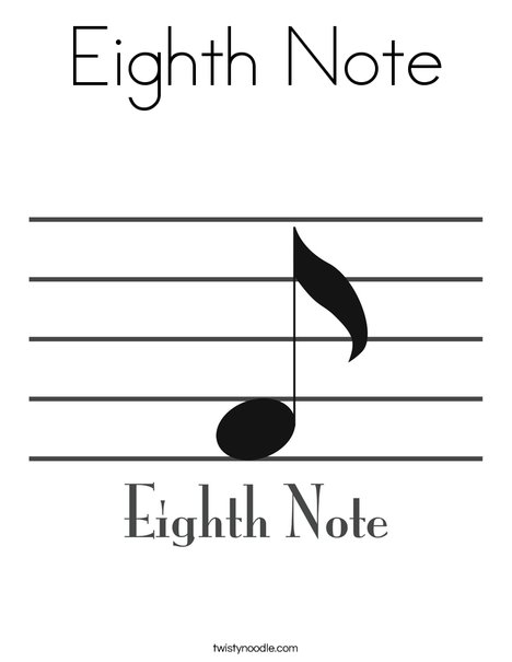 Eighth note coloring page