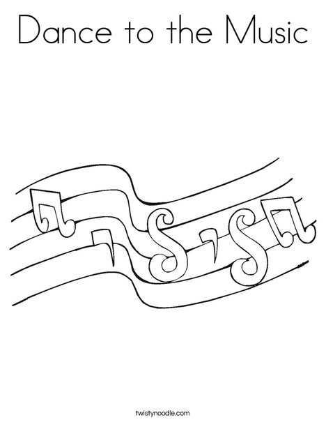 Dance to the music coloring page