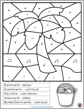 Music coloring pages beach themed music coloring sheets tpt