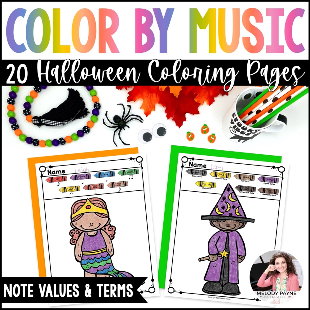Halloween music coloring pages color by note halloween costumes