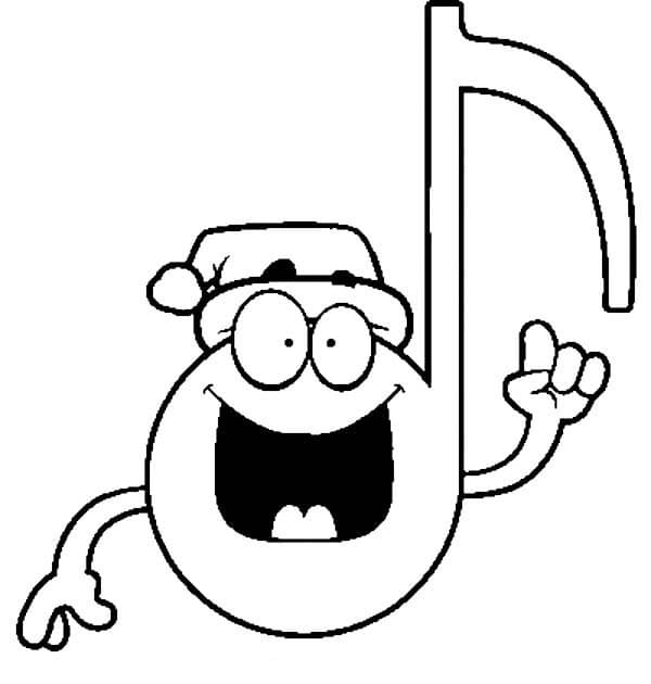 A funny music note coloring page