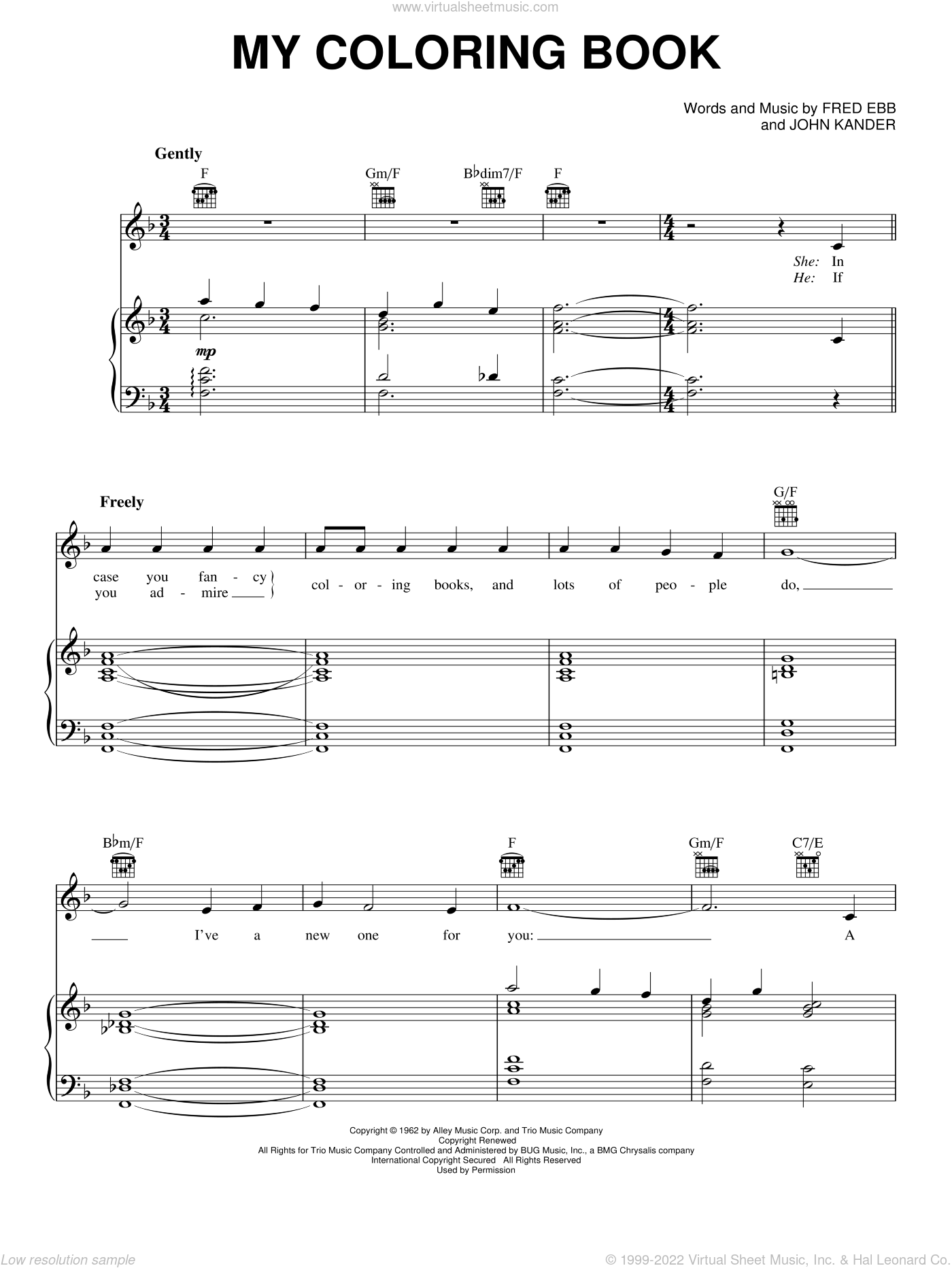 My coloring book sheet music for voice piano or guitar pdf