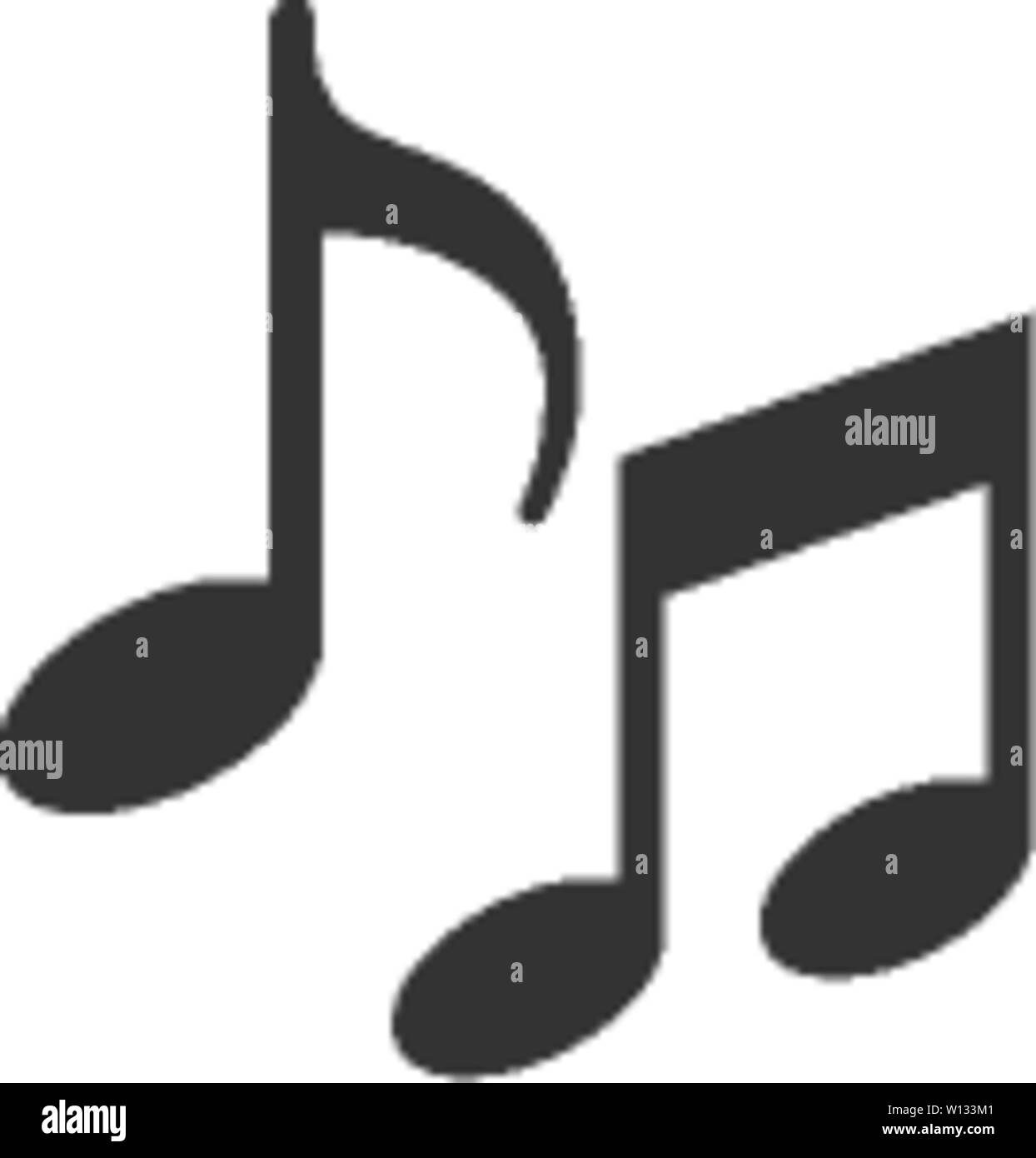 Music notes icon in single color musical sheets sign crotchets quaver stock vector image art