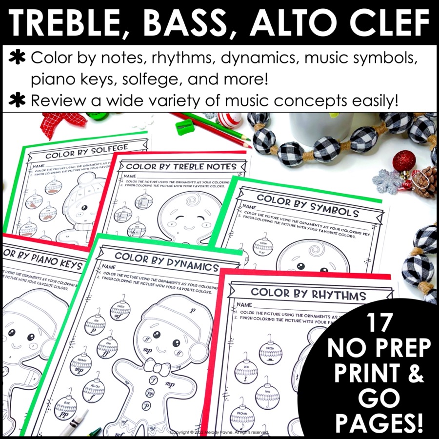 Color by music gingerbread cookies christmas coloring pages