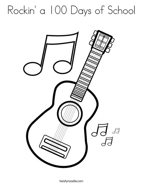 Rockin a days of school coloring page