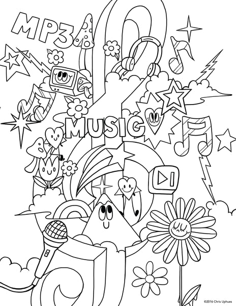 Jam session coloring page