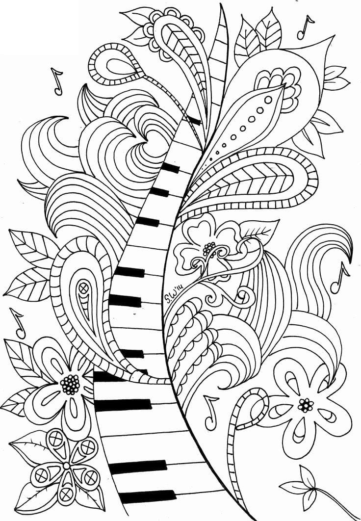 Music coloring pages pictures free printable