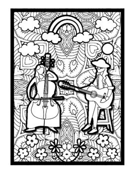Musician mindfulness mandala coloring pages music singers printable coloring