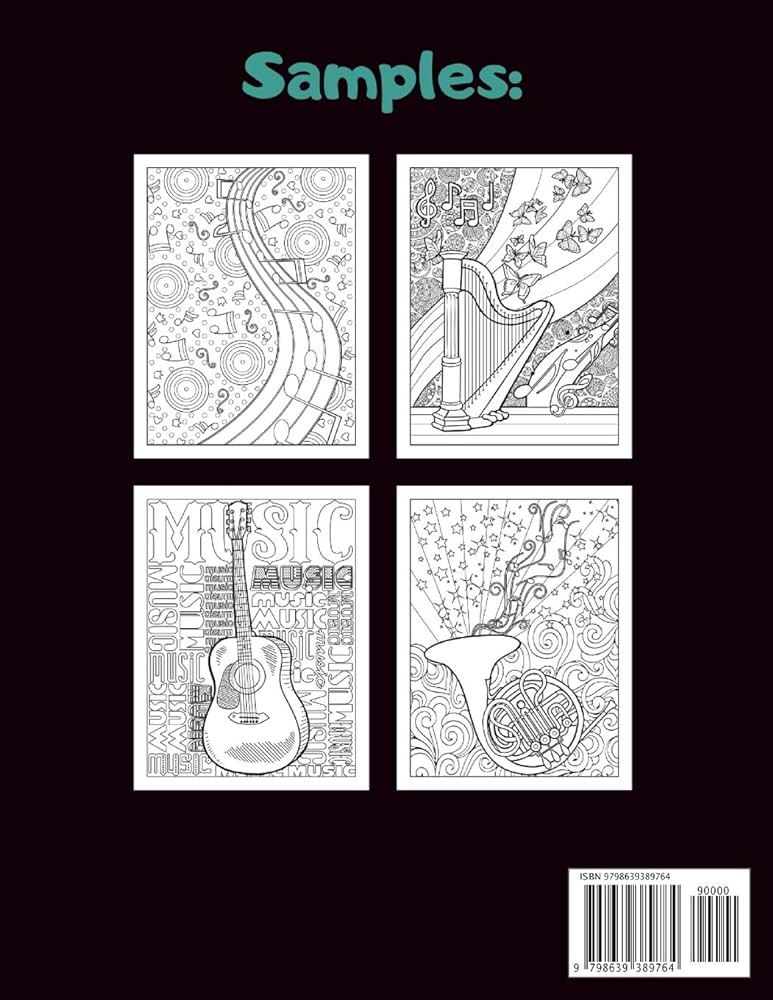 I love music coloring book cool music themed coloring book for adults for relaxation and stress relief