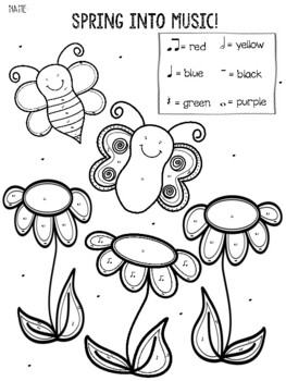 Spring summer music coloring worksheet and word search tpt