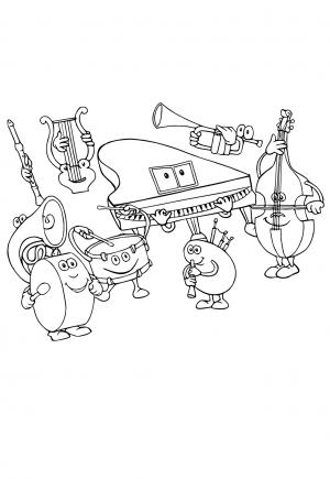 Free printable music coloring pages for adults and kids