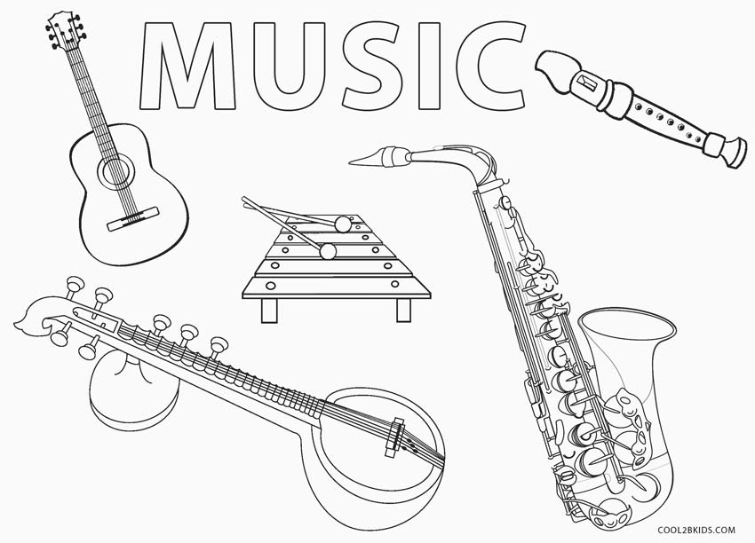Free printable music coloring pages for kids