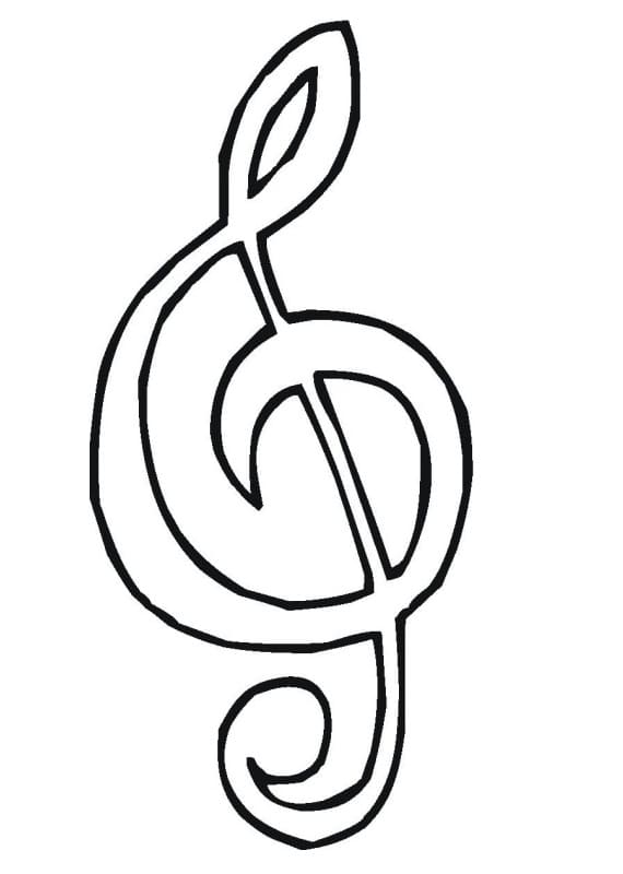Music note for kids coloring page