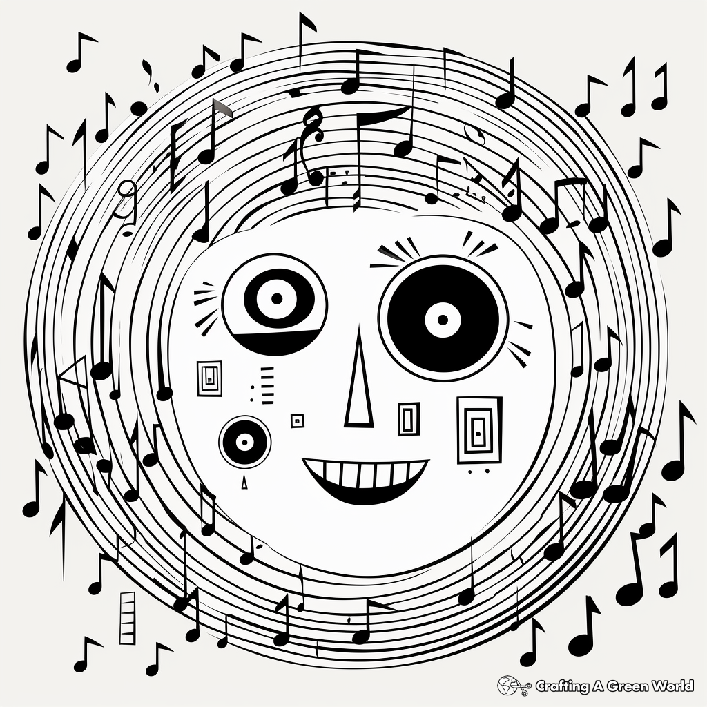 Music note coloring pages