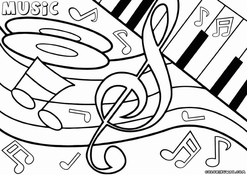 Get this easy printable music coloring pages for children