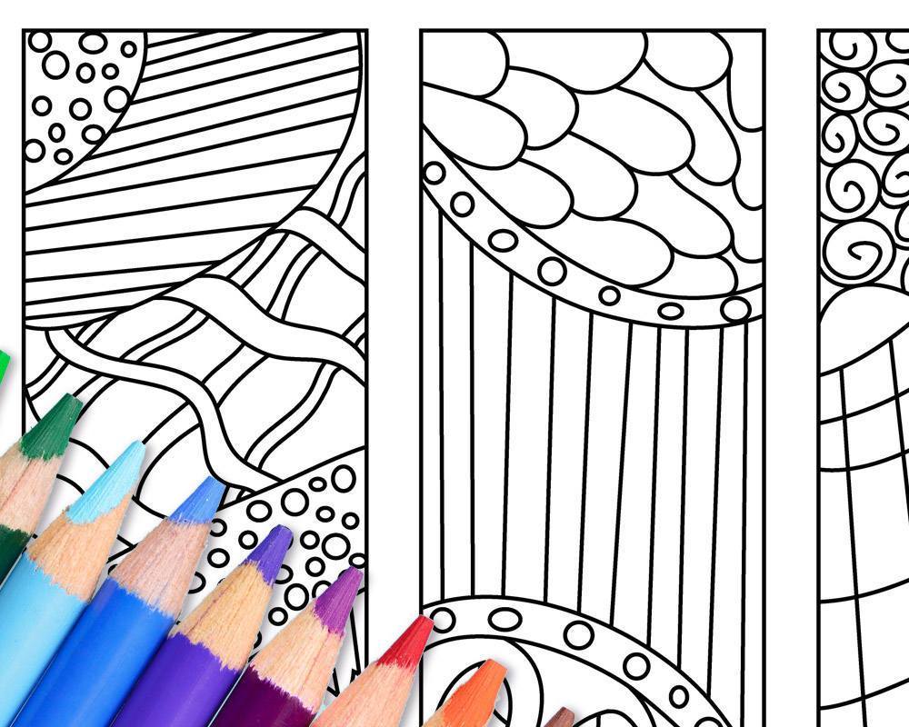 Zendoodle coloring page bookmark printables the digital download shop