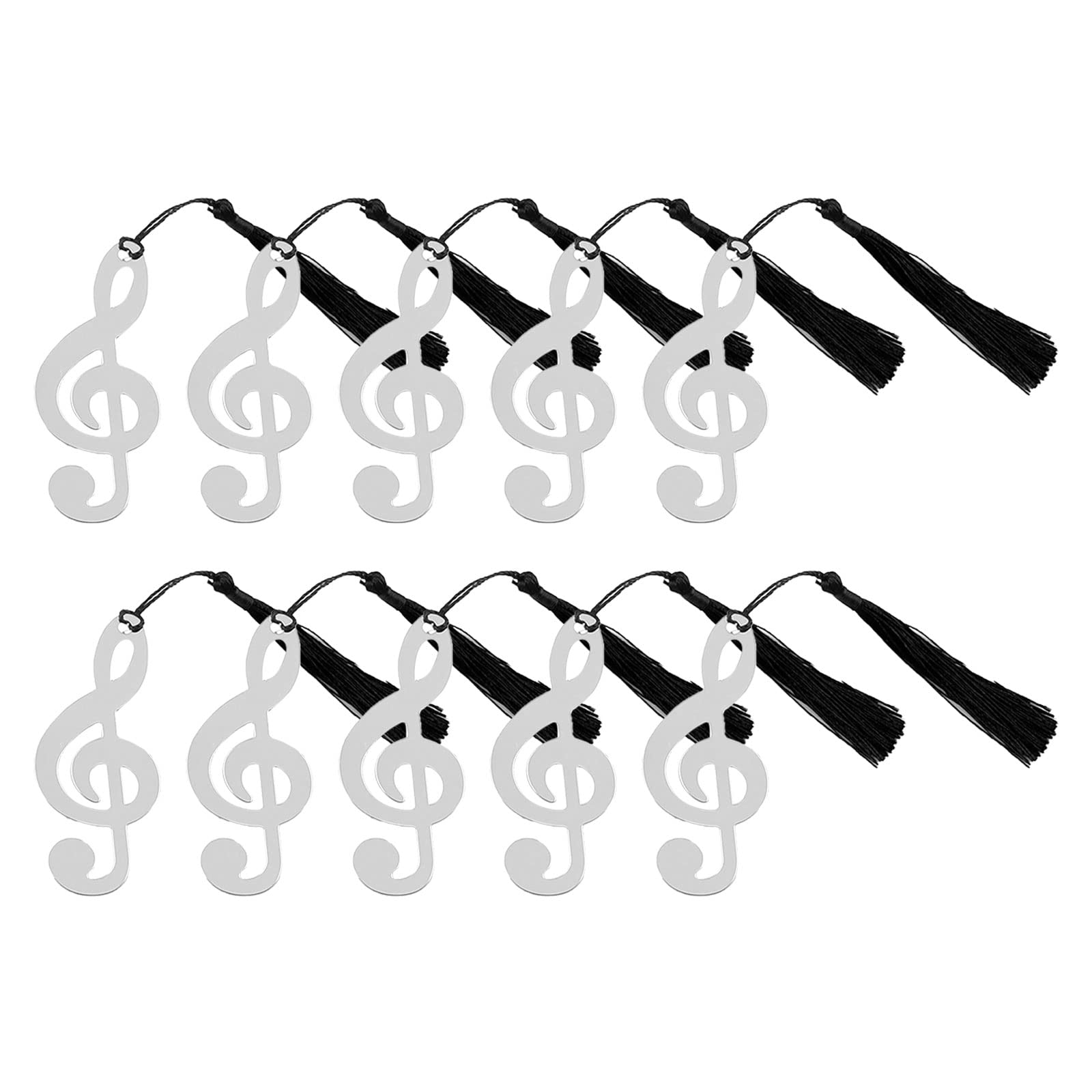 Pcs musical notes bookmarks stainless steel music bookmarks with black tassel metal page marker for students book lovers office products