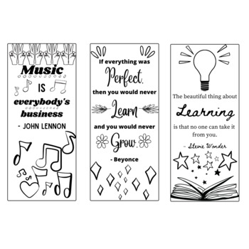 Coloring music quote bookmarks by mrs fs music room tpt